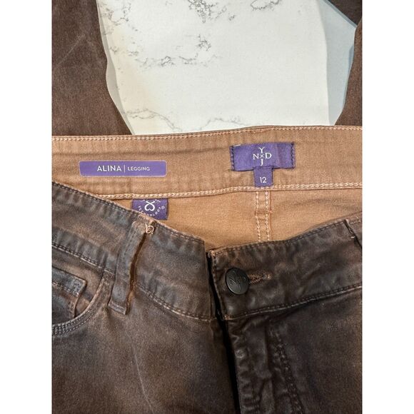 NYDJ Not Your Daughter's Jeans Alina Saddle Brown Legging Jeans Size 12 - Picture 7 of 7